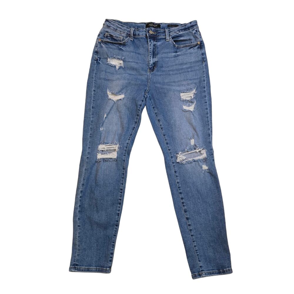Judy Blue Distressed Boyfriend Jeans Size 32 Stretch Denim Plus Size 32